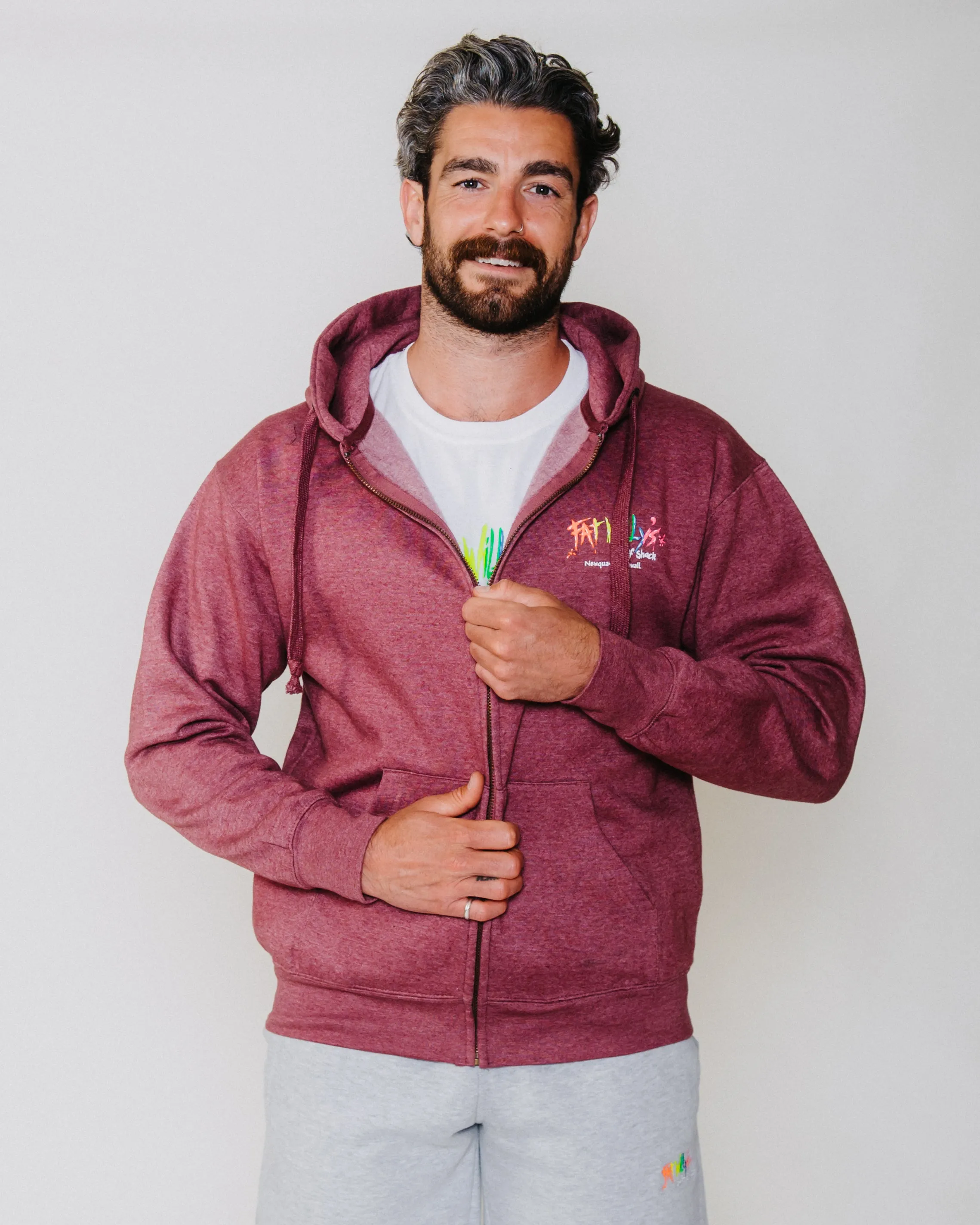 Adult Zip Hoodie Wine Melange