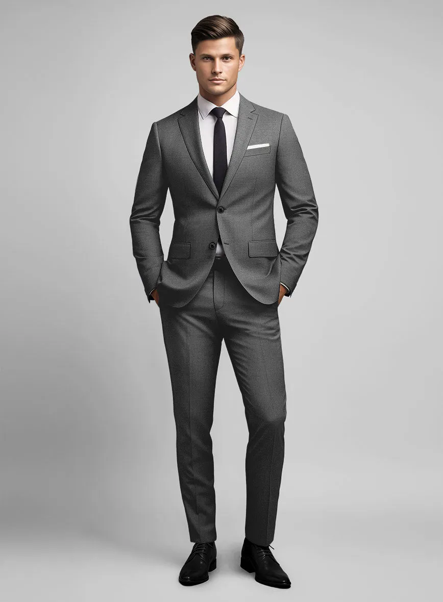 Hardy Minnis Gray Sharkskin Wool Suit