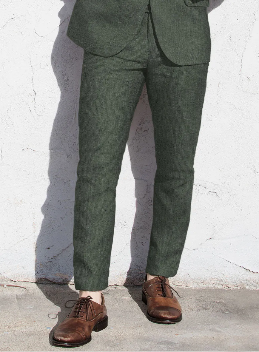 Heavy Linen Green Pants