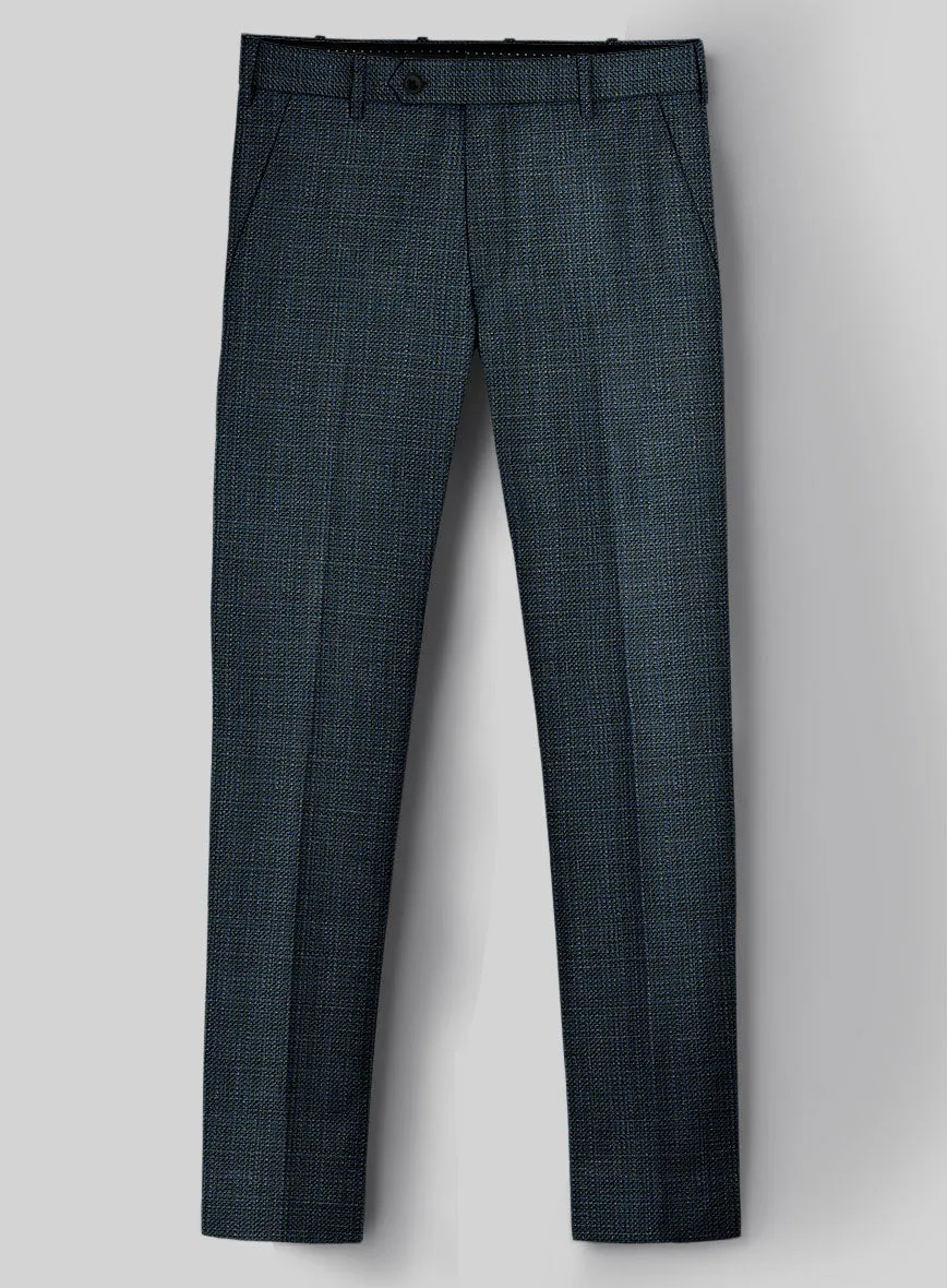 London Loom Teal Blue Ilaria Wool Silk Linen Suit