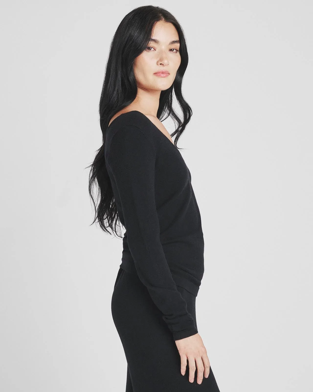 Loopknit LYR Reversible Deep V-Neck Top
