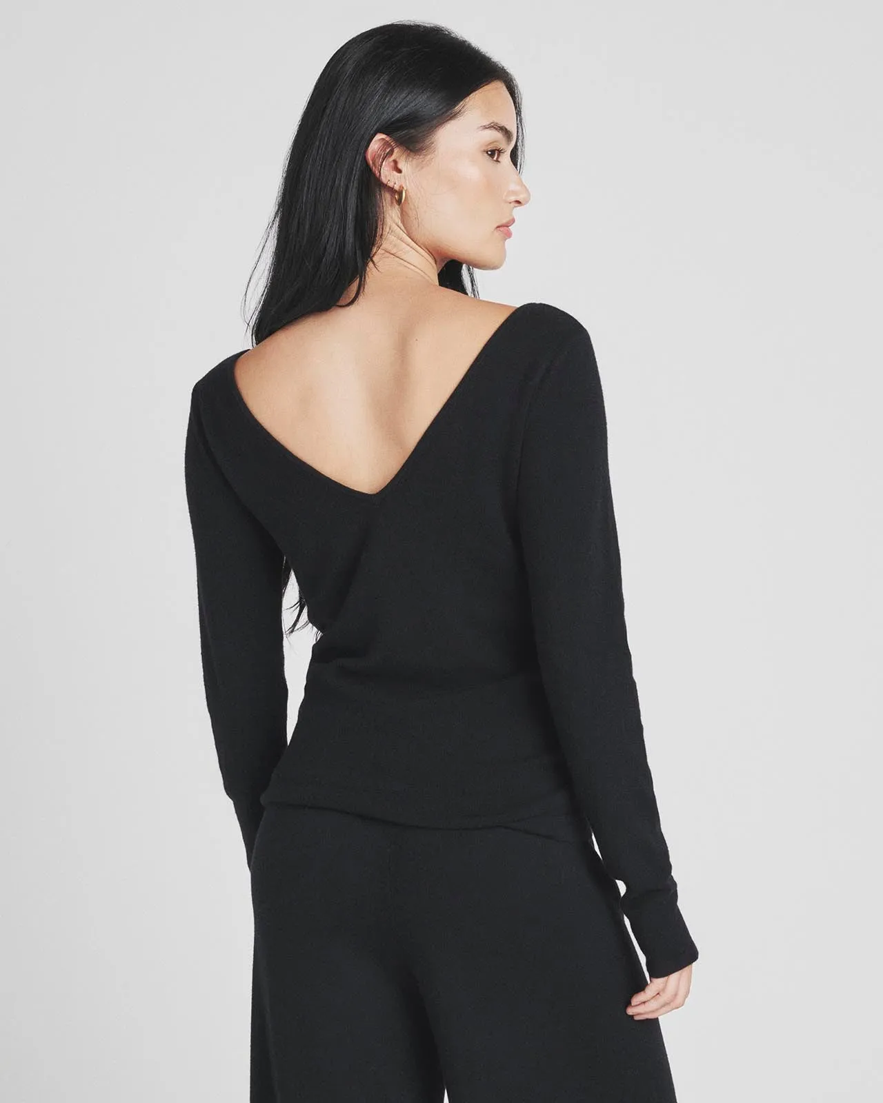 Loopknit LYR Reversible Deep V-Neck Top