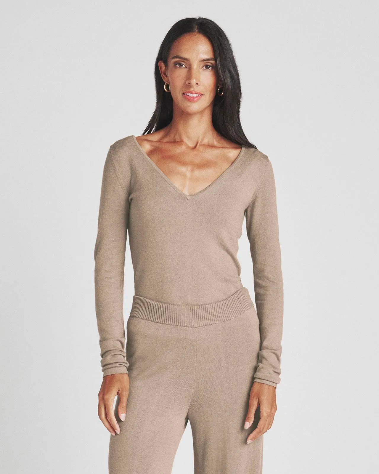 Loopknit LYR Reversible Deep V-Neck Top