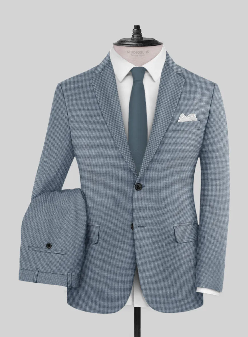 Napolean Costa Mini Houndstooth Blue Wool Suit