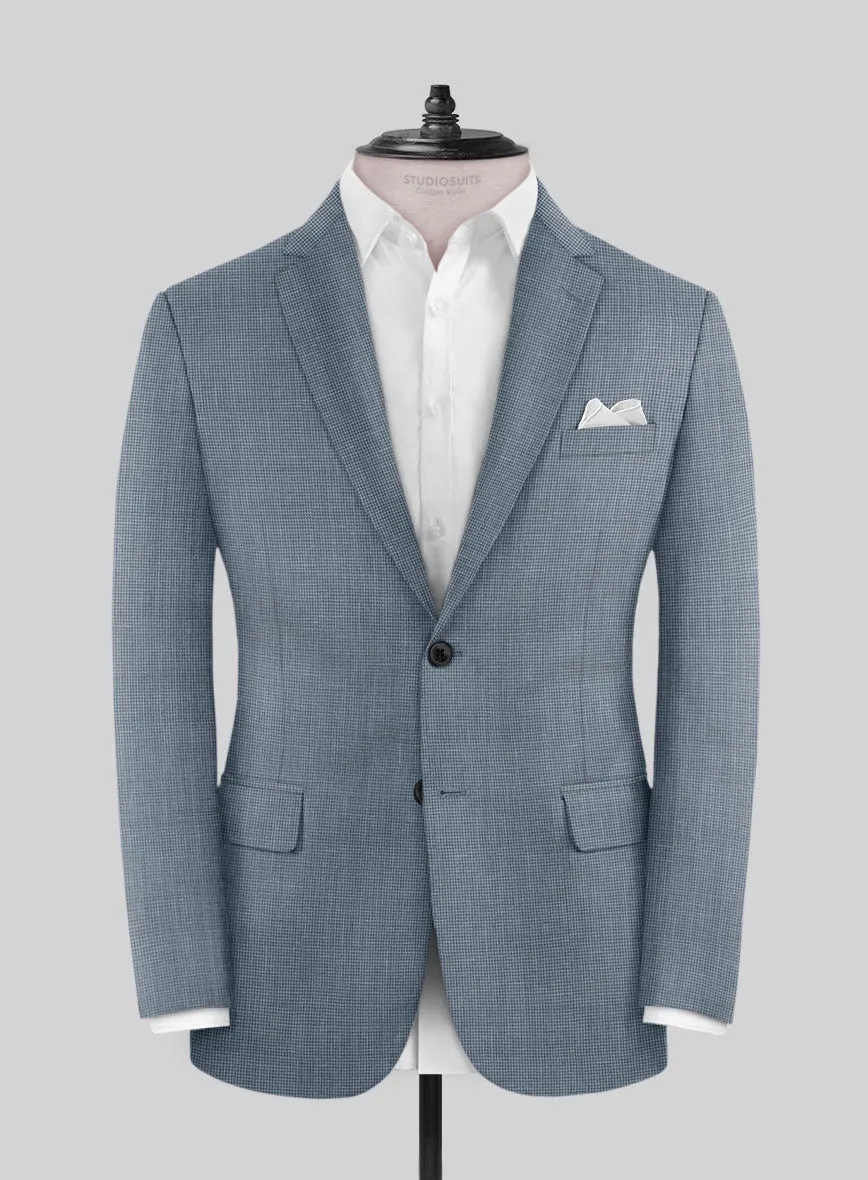 Napolean Costa Mini Houndstooth Blue Wool Suit