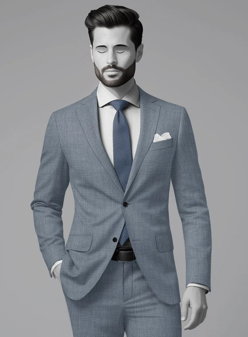 Napolean Costa Mini Houndstooth Blue Wool Suit