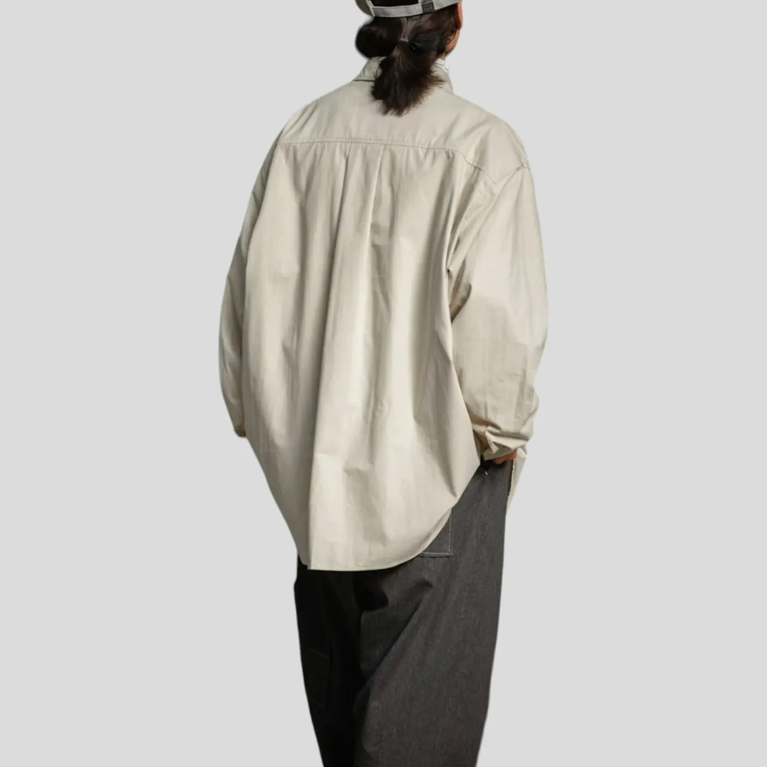 Super oversized classic button front shirt